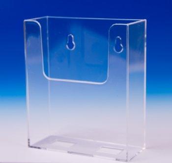 LHW-M45: Clear Acrylic Wall-Mount Brochure Holder for 4"w Literature