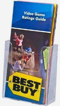 LHW-M45: Clear Acrylic Wall-Mount Brochure Holder for 4"w Literature