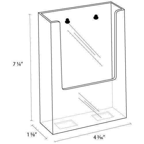 LHW-M141: Clear Acrylic Wall-Mount Brochure Holder for 4"w Literature