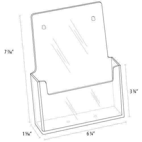 LHW-M111: Clear Acrylic Wall-Mount Brochure Holder for 5.75w Literature