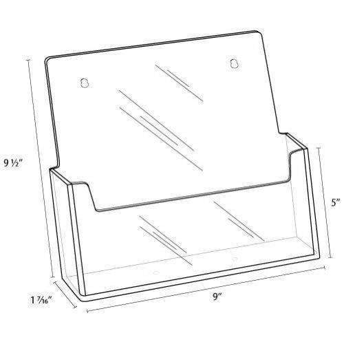 LHW-M121: Clear Acrylic Wall-Mount Brochure Holder for 8.5"w Literature