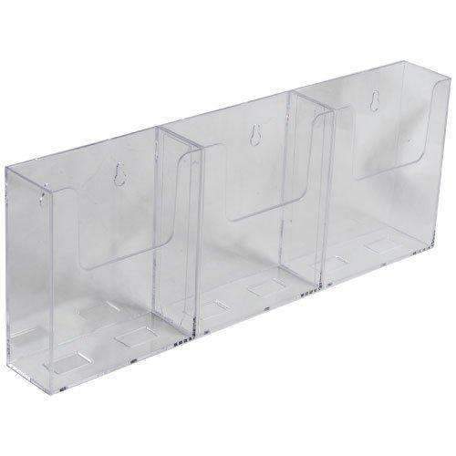 LHW-M345: Clear - Three Piece Wall Mounted Brochure/Card Holder