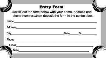 Entry Form Pad-Sold in Bundles of 10