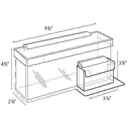 Horizontal Outdoor Tri-Fold Brochure Holder With Business Card Pocket & Lid