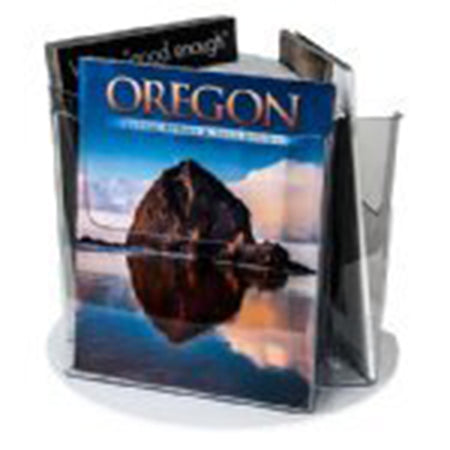 RLT-77E: Acrylic 3-Pocket Rotary Counter Display for 7.5"w Literature