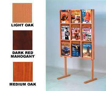 WBHMM-9-FS:   Wood 9-pocket Floor Stand Magazine Rack