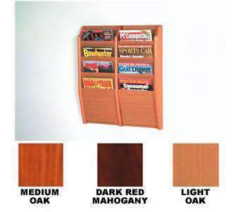 WBHMR24-8:  Wood 8-Pocket Magazine Wall Rack