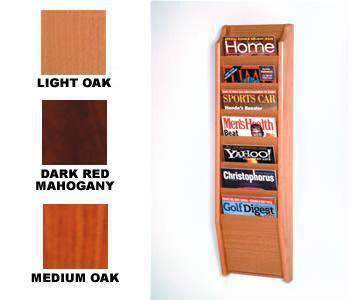WBHMR36-7:  Wood 7-Pocket Magazine Wall Rack