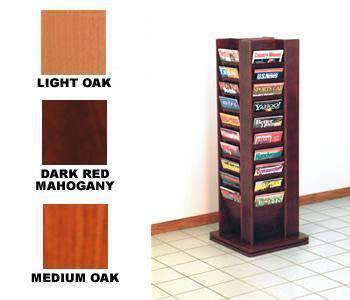 WBHMR40-SP:  Wood 40-Pocket Magazine Rotary Floor Rack
