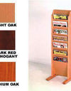 WBHMR7-FS:  Wood 7-Pocket Floor Stand Magazine Rack