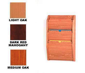 WBHPCH24-3:  Wood 3-Pocket Wall Mount Privacy Chart Holder WBHPCH24-3-MH