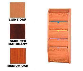 WBHPCH36-5: Wood 5-Pocket Wall Mount Privacy Chart Holder