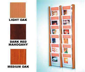 Wood 12-Pocket Literature Wall Rack