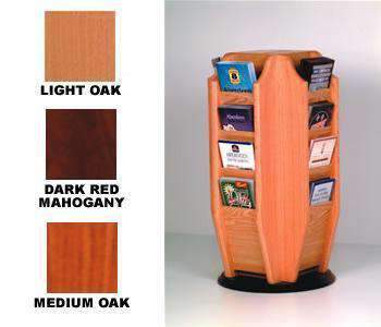 Wood 16-Pocket Brochure Rotary Counter Rack