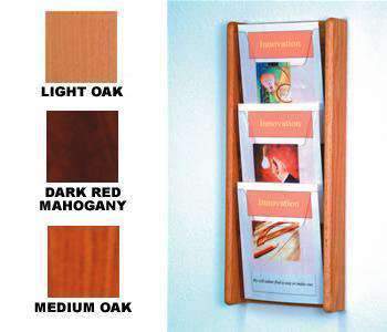 Wood 3-Pocket Literature Wall Rack