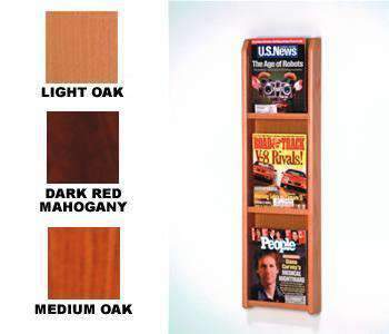 Wood 3-pocket Wall Mount Magazine Rack