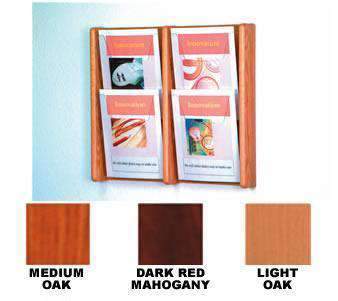 Wood 4-Pocket Literature Wall Rack