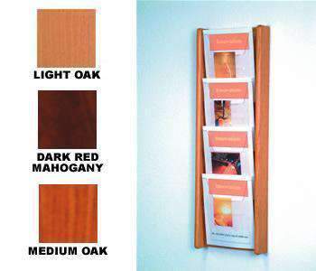 Wood 4-Pocket Literature Wall Rack