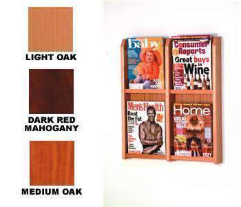 Wood 4-pocket Wall Mount Magazine Rack