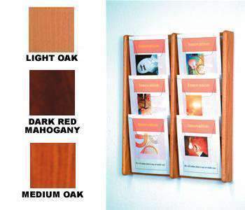 Wood 6-Pocket Literature Wall Rack