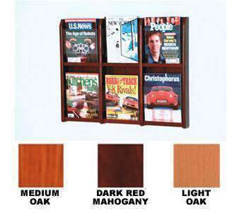 Wood 6-pocket Wall Mount Magazine Rack