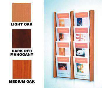 Wood 8-Pocket Literature Wall Rack