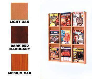 Wood 9-pocket Wall Mount Magazine Rack