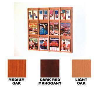 Wood Wall Mount 12-Pocket Combo Literature Display