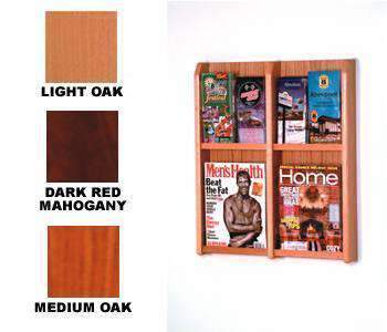 Wood Wall Mount 4-Pocket Combo Wall Rack