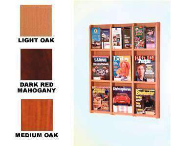 Wood Wall Mount 9-Pocket Combo Literature Display