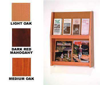 Wood Wall Mount Open Shelf Literature Display