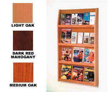 Wood Wall Mount Open Shelf Literature Display