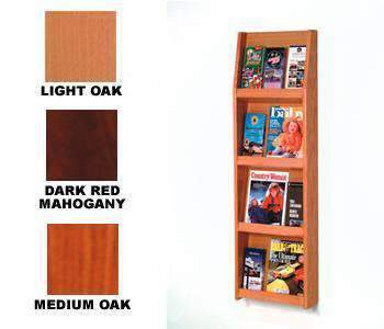 Wood Wall Mount Open Shelf Literature Display